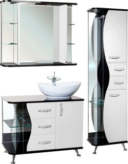 Пенал Bellezza Рио 50см правый белый/чёрный 00000007198